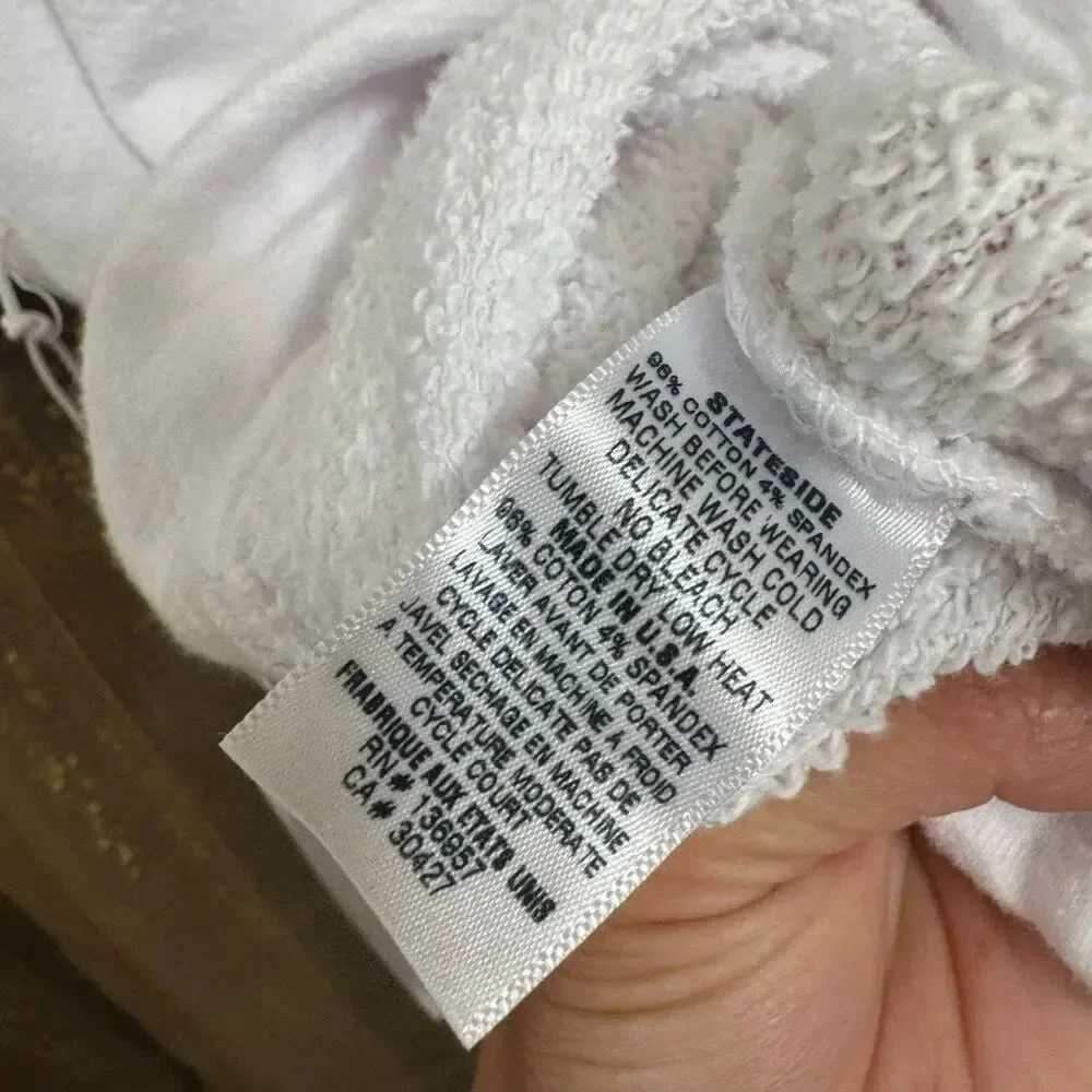 Stateside Women's White Hooded Soft Cotton Bath Robe Small NWT